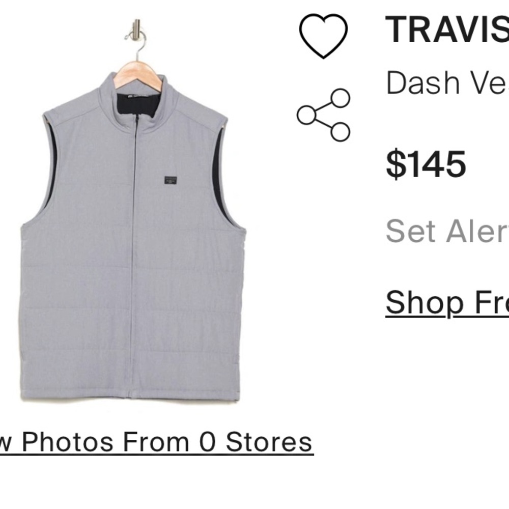 Travis Mathew Top of the Line Vest, Heather Sleet M